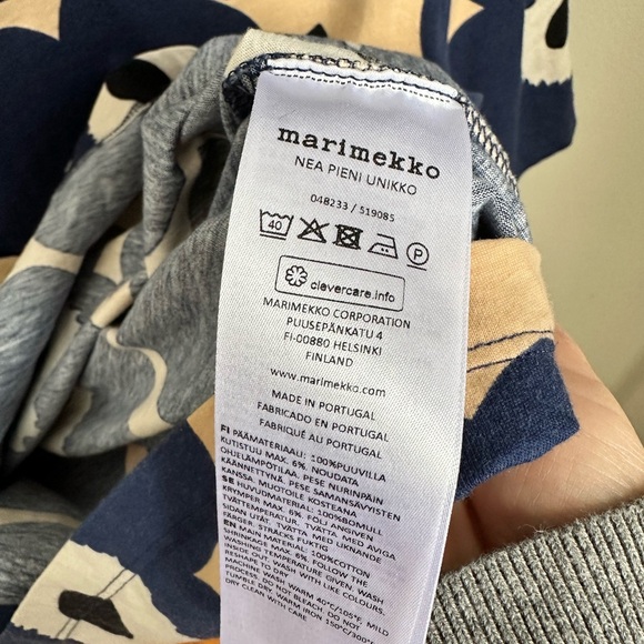 Marimekko Nea Pieni Unikko Navy and Cream Floral Top XS - Picture 3 of 7